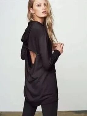 Victoria's Secret Sport Collection Open Back Hooded Sweatshirt Tunic Top XS